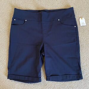 Sugar Magnolia Shorts Pull on Size 16 Women's Blue Bermuda Rayon Blend High Rise